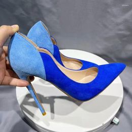 Dress Shoes Patchwork Mixed Colors Wave Design Women'S Party Night Club Pointed Toe Narrow Women Big Size 33-45
