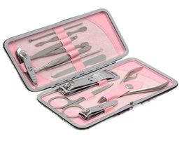 Whole 12pcs Manicure Set Pedicure Scissor Cuticle Knife Ear Pick Nail Clipper Kit Stainless Steel Nail Care Tool manicur3121240