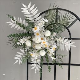 Decorative Flowers 100cm Silk Flower Row Artificial Arrangement Party Event Decor Wedding Arch Hanging Road Leading Ball Flore