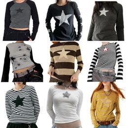 Women s T Shirt Dour y Y2k Long Sleeve Tops for Women Teens Goth Grunge Top Vintage Star Graphic Tee 90s 00s Fairy E girl Aesthetic T Shirts 230403