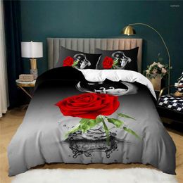 Bedding Sets Wedding Theme Rose Chinese Wholesale Home Textile Quilt Bad Cover Set Marry Decoration Bedclothes Hd 5D Red Flower