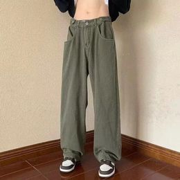 Men's Jeans 2023 Street Casual Baggy Korean Fashion Hip Hop Straight Wide Leg Trousers Couple Denim Pants Male Clothes F16