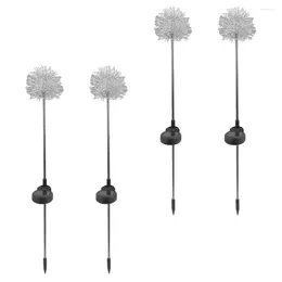 Pcs Dandelion Ground Plugged Light Outdoor Lighted Ornaments Garden Fall The Solar Decorative Stake