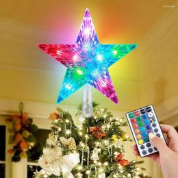 Strings Thrisdar 25LED Christmas Star Treetop Lights 22CM Xmas Tree Top Decoration 5 Point For Decor