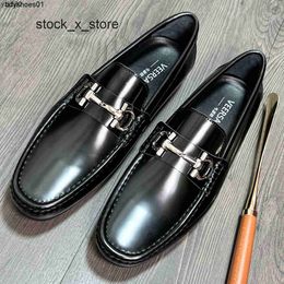 Leather Leather 5I6W Men's Genuine Feragamo New Summer Breathable British Patent dress Business Casual Lazy Leather Shoes shoes Shoes YOMP