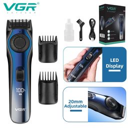 Hair Trimmer VGR Electric Clipper Professional Cutting Machine LED Display Rechargeable for Men V080 231102