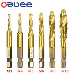 PCS Titanium Plated Hex Shank HSS Screw Thread Metric Tap Drill Bits In Compound Bit Hand Tools Garage Essential