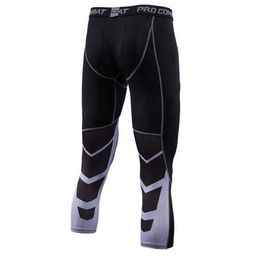 Mens Bodyboulding Pants 3 4 Men Leggings Compression Tights Jogging Leggings Pants Gym Trousers Baskteball Tights Men Dry Quick T2257o