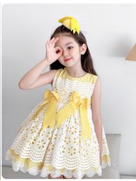 Girl Dresses Spanish Princess Dress Baby Birthday Lolita Yellow Fluffy Flower Girls Eid Festival