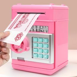 Other Toys Electronic Piggy Bank Mini ATM Machine Cash Banks Saving Box with Password Automatic Paper Money Scroll 230403