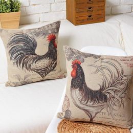 Pillow Case Cock Cover Hand-painted Chinese National Wind Cartoon Animal Throw Pillowcase Wholesale