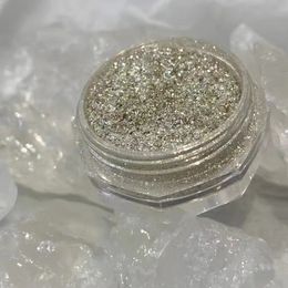 Eye Shadow Wholesale Super Bling Borosilicate Chrome Glass Pigment Champagne Gold Powder For Face Nail Polish Makeup Eyeshadow Seal Stamp 231102