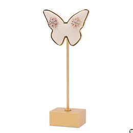 Jewellery Stand H9Ed Metal Butterfly Earrings Holder Shelf Display Rack Bracket Earring Organiser For Woman Girl Gifts Drop Del Dhgarden Dhpng