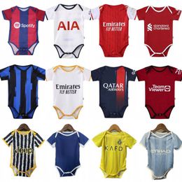 2023/24 Baby Soccer Jersey 2024 Barcelona SON BELLINGHAM MBAPPE CHIESA Football Kids Kit 9-18 Months Shirt
