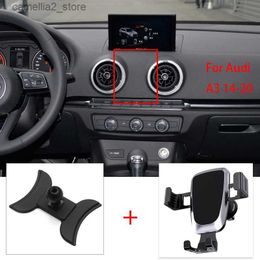 Car Holder Mobile Phone Holder For Audi A3 2014 2015-2018 2019 2020 Air Vent Mount Bracket GPS Phone Holder Clip Stand in Car Accessories Q231104