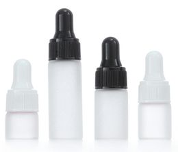 Glass Essential Oil Sample Packaging Bottles 1ml 2ml 3ml 5ml Frosted Cosmetic Serum Lotion Travel Storage Vial