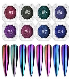 NA005 Nial art Chrome Mirror Powder Nail Art Glitter Chameleon Pigment Powder Manicure Nail Tips Decoration Accessories Gel Polish2916781