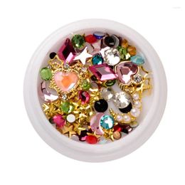 Nail Art Decorations Moon Gold Metal Studs And Rhinestones Plates For Drop