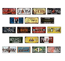 Car License Metal Plate Car Number Tin Signs Bar Pub Cafe Decor Metal Sign Garage Painting Art Plaque Poster JK2006XB5030315