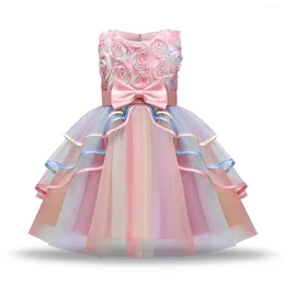 Girl Dresses Girls' Rose Princess Dress Baby Birthday Performance Children's