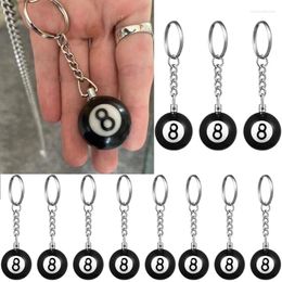 Keychains 1/2pcs Mini Billiard Keychain Snooker NO.8 Keyring Resin Simulation Ball Key Ring Men Bag Accessories Creative Lucky Gifts