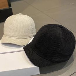 Ball Caps Men Corduroy Baseball Cap Women Spring Summer Short Brim Hat Outdoor Adjustable Sun Vacation Casquette Gorras