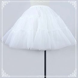 Lolita White Soft Gauze Boneless Daily Support Wedding Dress Petticoat Half Cosplay Puffy Skirt cosplay