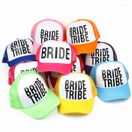 Ball Caps Bride Team Letter Print Adjustable Trucker Cap Men Spring Summer Sun Protection Party Mesh Dad Hat Baseball