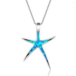 Pendant Necklaces KSRA Trendy Blue Star For Women Female Starfish Sea Necklace Ocean Summer Beach Jewelry Collar