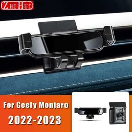 Car Holder Car Styling Mobile Phone Holder For Geely Monjaro 2022 2023 Air Vent Mount Gravity Bracket Stand Auto Accessories Modifications Q231104