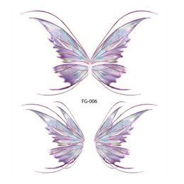 5 PC Temporary Tattoos 1Pcs Cartoon Flowers Temporary Tattoo Wings Butterfly Sticker for Fashion Women Girls Body Finger Art Waterproof Tattoo Z0403