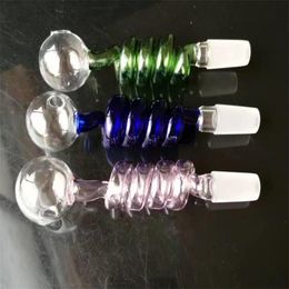 Hookahs Color spiral straight pot glass bongs accessories Glass Smoking Pipes colorful mini multi