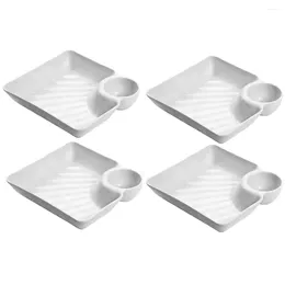 Flatware Sets 4Pcs Plastic Serving Trays Platters For Home Wedding Birthday Festival Party