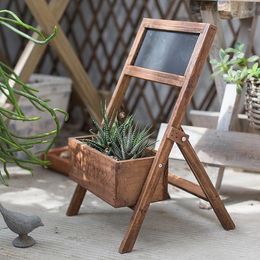 Planters Paulownia Flower Stand Pot Woodware Blackboard Message Board Garden Decorations Solid Wood Box