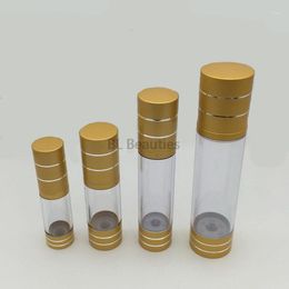 Storage Bottles 100pcs/lot 15ml 30ml 50ml 100ml Clear Airless Bottle AS Vacuum Pump Gold Lotion Used For Cosmetic Containers