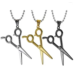 Pendant Necklaces Fashion And Personalised Hairstylist Scissors Titanium Steel Hip-hop Style Men Women's Necklace Accessories
