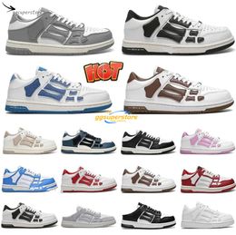 Designer Casual Shoes Skel Top Low amirlies shoes Bone Leather Sneakers Skeleton Blue Red White Black Green Gray Men Women Outdoor Training Shoes 06