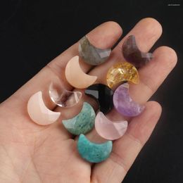 Pendant Necklaces 2pc Natural Stone Pendants Moon Shape Tiger Eye Amethyst For Fashion Jewellery Making Diy Women Necklace Party Crafts