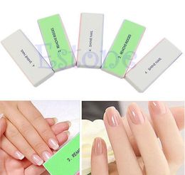 Whole 5Pcs Nail Art Manicure 4 Way Beauty Shiner Buffer Buffing Block Sanding File3311961