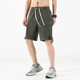 Men's Shorts Summer Men Women Casual Multi Pocket Retro Fashion Brand Cargo Pants Solid Color Sports Trendy