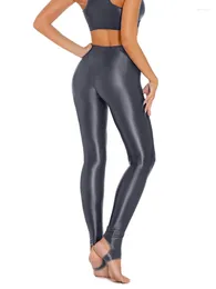 Women's Pants Sexy Satin Oil Glossy Shiny Pencil Foot Elastic Tight Smooth Sheer See Through Leggings Dance Tights Candy Color Leotard