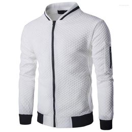 Men's Jackets Mens Hoodies 2023 Male Brand Casual Zipper Jacket Stand-Neck Sudaderas Hombre Sweatshirt White Cheque 3D Plaid Tracksuit XXL