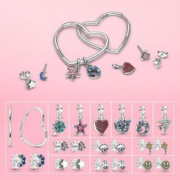 Hoop Earrings & Huggie Genuine 925 Sterling Silver Loved Heart Ear Hoops For Women S925 Earring With Charms Original Millie CharmHoop Odet22