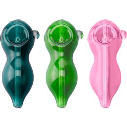 Chinafairprice Y217 Smoking Pipe About 4 Inches Clear Dot Anti-Rolling Tobacco Spoon Bowl Colorful Dab Rig Glass Pipes