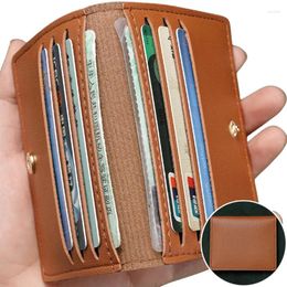 Card Holders Women Wallets PU Leather Female Business Purse Mini Hasp Solid Multi-Cards Holder Coin Short Case Slim Small Wallet