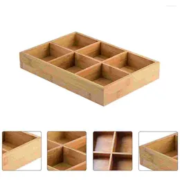 Kitchen Storage 1Pc Household Food Tray Bamboo Plate Pot Serving Dish Vegetable Container