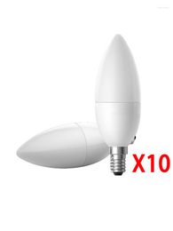 Bulbs LED 10/6/4 Pcs Candle Bulb E14 E27 Lampara Light 220V-240V 12W 9W Bombilla Lamp No Flicker Spotlight Chandelier LightingLED