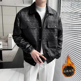 Men's Jackets 2024 Winter Plaid Men Casual Business Coats Thicken Keep Warm Bomber Jacket Social Outwear Streetwear Clothing