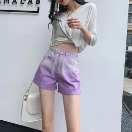 Women's Shorts Denim Tie Dye Jeans Mini Cute Pink Short Pants For Woman To Wear Kawaii Offer Outdoor Aesthetic