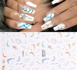 Marble Blooming Nail Art Stickers For Nails Manicures Women Face Design Nails Adhesive Slider Decals Tape Nail Art Decoration212R1051451